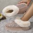 Rembourré de Coton Bottes Simple Plain Hiver Peluche Quotidien Bottes de Neige à Talon Plat Caoutchouc à Enfiler pour Femmes