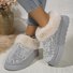 Rembourré de Coton Bottes Simple Plain Hiver Peluche Quotidien Bottes de Neige à Talon Plat Caoutchouc à Enfiler pour Femmes