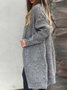 Cardigans Décontracté Plain Hiver Naturel Quotidien Manches Longues Mi-long Droit Élasticité moyenne pour Femmes