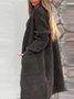 Cardigans Décontracté Plain Hiver Naturel Quotidien Manches Longues Mi-long Droit Élasticité moyenne pour Femmes