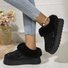 Rembourré de Coton Bottes Simple Plain Hiver Peluche Quotidien Bottes de Neige à Talon Plat Caoutchouc à Enfiler pour Femmes