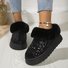 Rembourré de Coton Bottes Simple Plain Hiver Peluche Quotidien Bottes de Neige à Talon Plat Caoutchouc à Enfiler pour Femmes