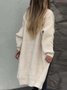 Cardigans Décontracté Plain Hiver Naturel Quotidien Manches Longues Mi-long Droit Élasticité moyenne pour Femmes