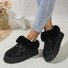 Rembourré de Coton Bottes Simple Plain Hiver Peluche Quotidien Bottes de Neige à Talon Plat Caoutchouc à Enfiler pour Femmes