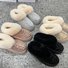 Rembourré de Coton Bottes Simple Plain Hiver Peluche Quotidien Bottes de Neige à Talon Plat Caoutchouc à Enfiler pour Femmes
