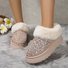 Rembourré de Coton Bottes Simple Plain Hiver Peluche Quotidien Bottes de Neige à Talon Plat Caoutchouc à Enfiler pour Femmes