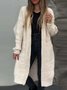 Cardigans Décontracté Plain Hiver Naturel Quotidien Manches Longues Mi-long Droit Élasticité moyenne pour Femmes