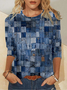 T-shirts Femmes Décontracté Ethnique Printemps / Automne Micro-élasticité Quotidien Jersey Manches Longues Régulier Régulier