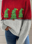 Pulls Femmes Décontracté Printemps / Automne Noël Micro-élasticité Quotidien Ample Fil/fil de laine Régulier Droit