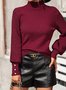 Pulls Femmes Décontracté Plain Printemps / Automne Polyester Quotidien Manches Longues Régulier Droit Régulier