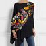 Chemisiers1 Décontracté Floral Printemps / Automne Micro-élasticité Quotidien Jersey Manches Longues Mi-long Régulier pour Femmes