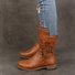 Bottes d'équitation Femmes Décontracté Plain Automne Polyester Zip Suède Talon de Bloc Bout Rond Bottes d'équitation