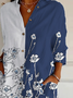 Chemises Décontracté Floral Printemps / Automne Polyester Quotidien Ample Manches Longues Droit Col de Chemise pour Femmes