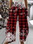 Pantalons Décontracté Printemps / Automne Noël Polyester Vacances Ample Taille Moyenne Long Régulier pour Femmes