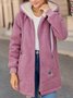 Caniche Blousons Décontracté Plain Hiver Sweat-shirt à Capuche Naturel Faire la navette Manches Longues Tissu pelucheux/polaire granuleux Droit pour Femmes