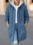 Caniche Blousons Décontracté Plain Hiver Sweat-shirt à Capuche Naturel Faire la navette Manches Longues Tissu pelucheux/polaire granuleux Droit pour Femmes