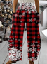 Pantalons Décontracté Printemps / Automne Noël Polyester Vacances Ample Taille Moyenne Long Régulier pour Femmes