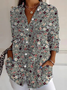 Chemises Femmes Décontracté Floral Printemps / Automne Polyester Aucune élasticité Quotidien Régulier Régulier Col de Chemise