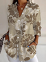 Chemises Femmes Décontracté Floral Printemps / Automne Polyester Aucune élasticité Quotidien Régulier Régulier Col de Chemise