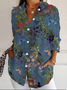 Chemises Femmes Décontracté Floral Printemps / Automne Polyester Aucune élasticité Quotidien Régulier Régulier Col de Chemise