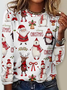 T-shirts Décontracté Noël Printemps / Automne Quotidien Jersey Noël Col Rond Droit Régulier pour Femmes