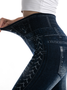 Pantalons De Yoga Décontracté Toutes Les Saisons Graphique imprimé denim Polyester Taille Haute Quotidien Serré Pantalon à la cheville Droit pour Femmes