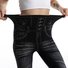 Pantalons De Yoga Décontracté Toutes Les Saisons Graphique imprimé denim Polyester Taille Haute Quotidien Serré Pantalon à la cheville Droit pour Femmes