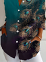 Chemises Décontracté Printemps / Automne Plume Polyester Aucune élasticité Quotidien Droit Régulier Col de Chemise pour Femmes