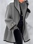 Manteaux Femmes Rétro Bloc de Couleur Hiver Naturel Aucune élasticité Quotidien Ample Mi-long Poche Couture