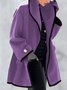 Manteaux Femmes Rétro Bloc de Couleur Hiver Naturel Aucune élasticité Quotidien Ample Mi-long Poche Couture