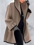 Manteaux Femmes Rétro Bloc de Couleur Hiver Naturel Aucune élasticité Quotidien Ample Mi-long Poche Couture