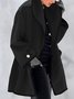 Manteaux Femmes Rétro Bloc de Couleur Hiver Naturel Aucune élasticité Quotidien Ample Mi-long Poche Couture