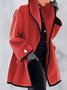 Manteaux Femmes Rétro Bloc de Couleur Hiver Naturel Aucune élasticité Quotidien Ample Mi-long Poche Couture