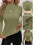 T-shirts Femmes Rétro Plain Printemps / Automne Poids lourd Respirable Coupe Régulière Manches Longues Régulier Élasticité moyenne