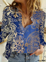 Chemises Décontracté Libellule Printemps / Automne Quotidien Manches Longues Régulier Droit Régulier Col de Chemise pour Femmes