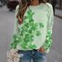 Sweat-shirts Femmes Décontracté Printemps / Automne trèfle à quatre feuilles Polyester Micro-élasticité Quotidien Ample Manches Longues Droit