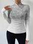 Chemisiers1 Femmes Décontracté Ombre Printemps / Automne Polyester Micro-élasticité Quotidien chaleur Meilleure vente Manches Longues