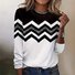 T-shirts Géométrique Décontracté Printemps / Automne Quotidien Ample Jersey Manches Longues Régulier Régulier pour Femmes