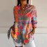 Chemises Femmes Décontracté Floral Printemps / Automne Aucune élasticité Quotidien Manches Longues Régulier Droit Col de Chemise