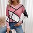 T-shirts Femmes Décontracté Floral Printemps / Automne Manches Longues Col Rond Régulier le Jour de la Saint-Valentin Droit Régulier