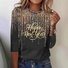 T-shirts Femmes Décontracté Floral Printemps / Automne Manches Longues Col Rond Régulier le Jour de la Saint-Valentin Droit Régulier