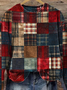 Sweat-shirts Rétro Printemps / Automne Plaid Polyester Micro-élasticité Ample Régulier Droit Régulier pour Femmes