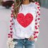 Sweat-shirts Décontracté Coeur/cordé Printemps / Automne Polyester Quotidien Ample Col Rond Régulier Droit pour Femmes