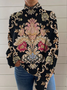 Sweat-shirts Femmes Décontracté Floral Printemps / Automne Polyester Ample Manches Longues Régulier Droit Régulier