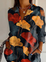 Chemises Décontracté Abstrait Printemps / Automne Polyester Aucune élasticité Ample Manches Longues Droit Régulier pour Femmes