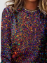 T-shirts Femmes Géométrique Décontracté Printemps / Automne Micro-élasticité Quotidien Ample Jersey Régulier Droit