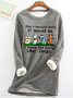 Sweat-shirts Femmes Décontracté Printemps / Automne Lettres de texte Tissu pelucheux/polaire granuleux Léger Manches Longues Col Rond Régulier Trapèze