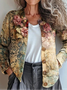 Cardigans Femmes Décontracté Printemps / Automne impression en 3D Ample Manches Longues Col Rond Régulier Droit Régulier