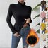 T-shirts Décontracté Plain Printemps / Automne Tricoté Coupe Régulière chaleur Régulier Élasticité moyenne Faux Col pour Femmes