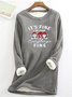 Sweat-shirts Décontracté Hiver Noël Aucune élasticité Quotidien Ample Col Rond Mi-long en Toison pour Femmes